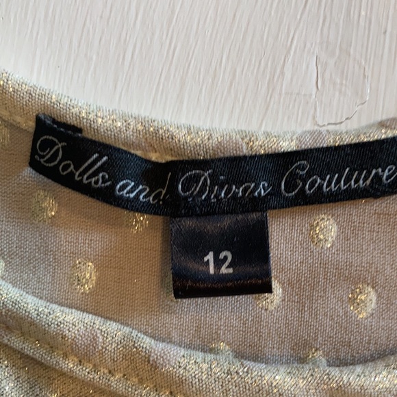 Dolls and Divas Couture Dresses Formal Sparkly Gold Dress For Girls